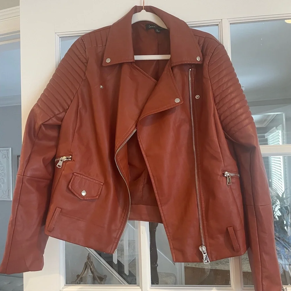 Love Tree Faux Leather Moto Jacket - Picture 1 of 3